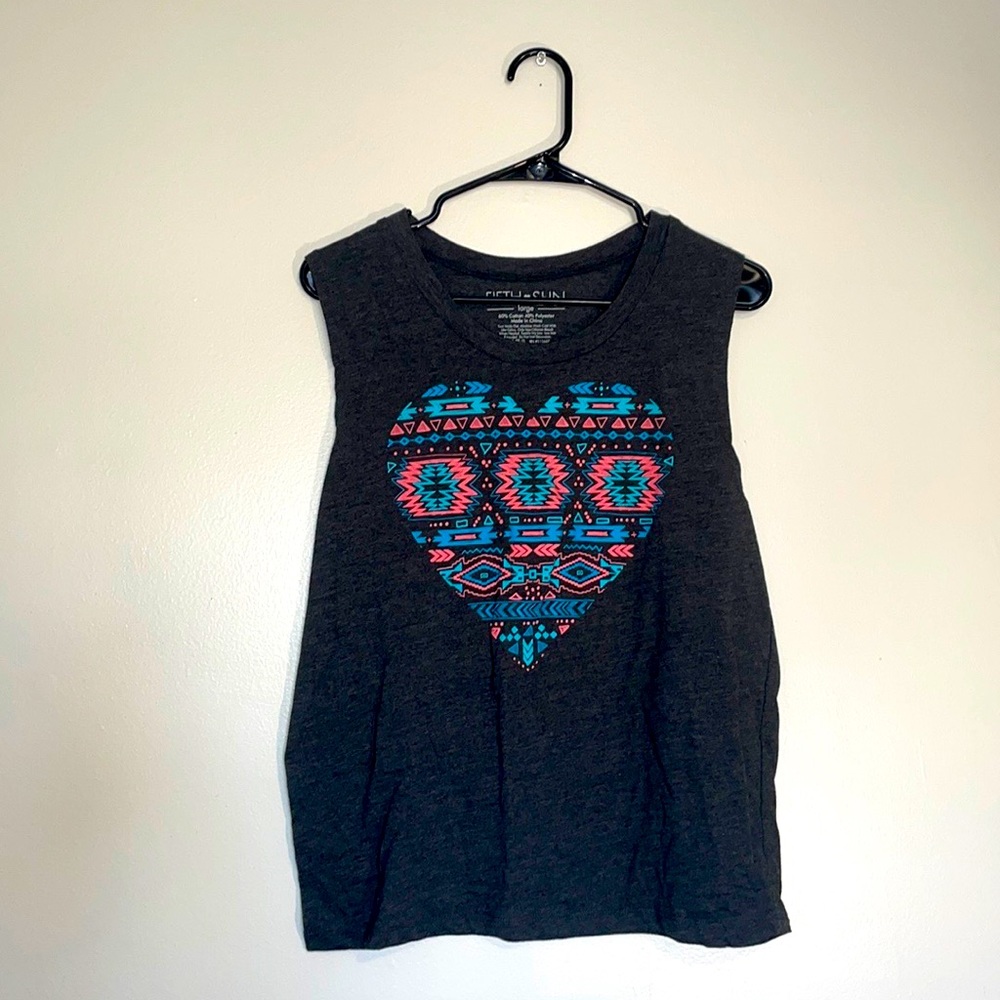 Fifth Sun | Tribal Heart  Muscle Tank Top